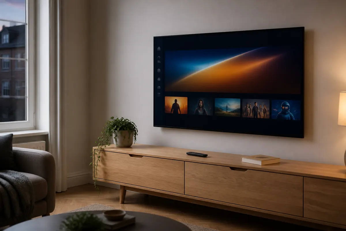 Living room TV ready for Royal Stream IPTV setup